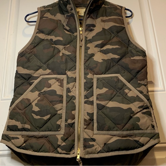 J. Crew Camo Down Quilted Puffer Vest Jacket Sweater Military Camouflage $128.00 - Picture 4 of 12